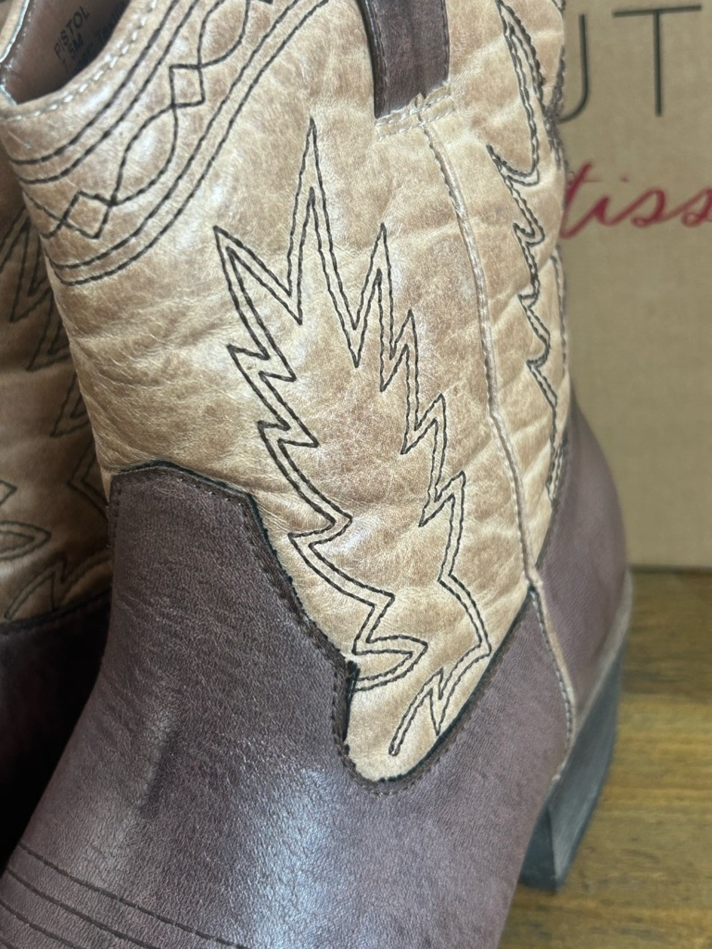 Coconuts by Matisse Two-Tone Western Ankle Boots - Brown & Tan - Picture 11 of 11